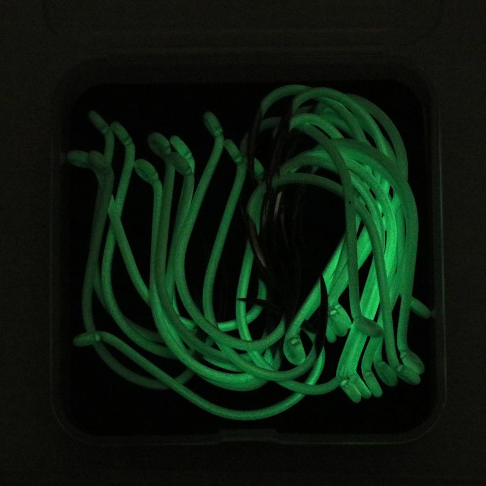 25 Pcs/Kotak Bercahaya Baja Im - Fishing Hook Offset ulasan dan harga